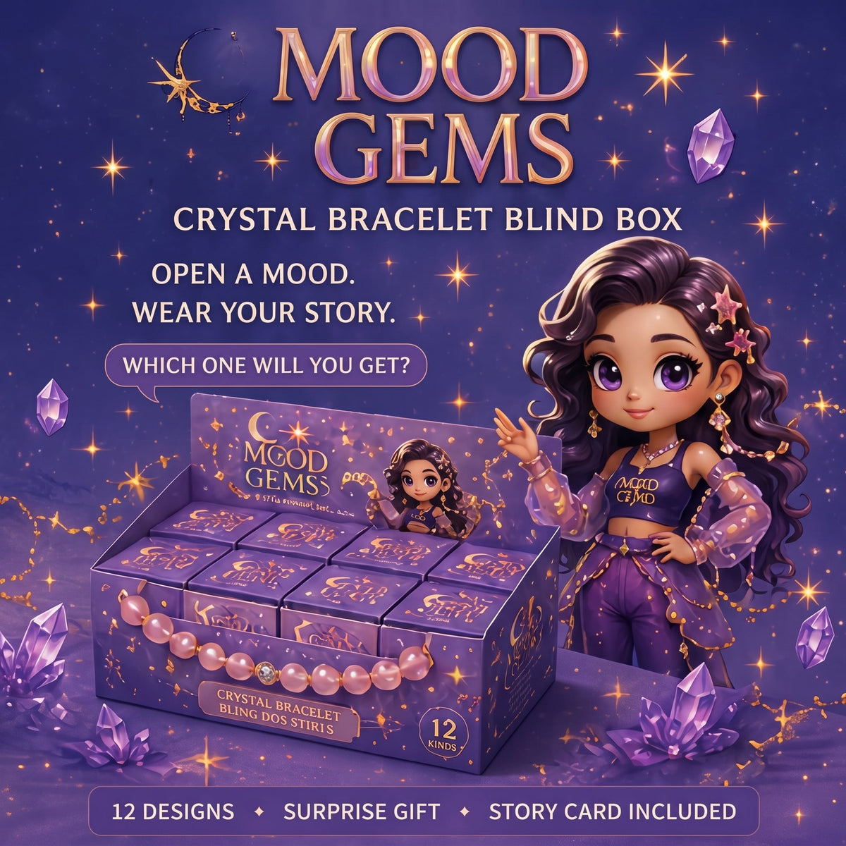 Mood Gems Crystal Bracelet Blind Box: Unwrap Your Unique Crystal Story