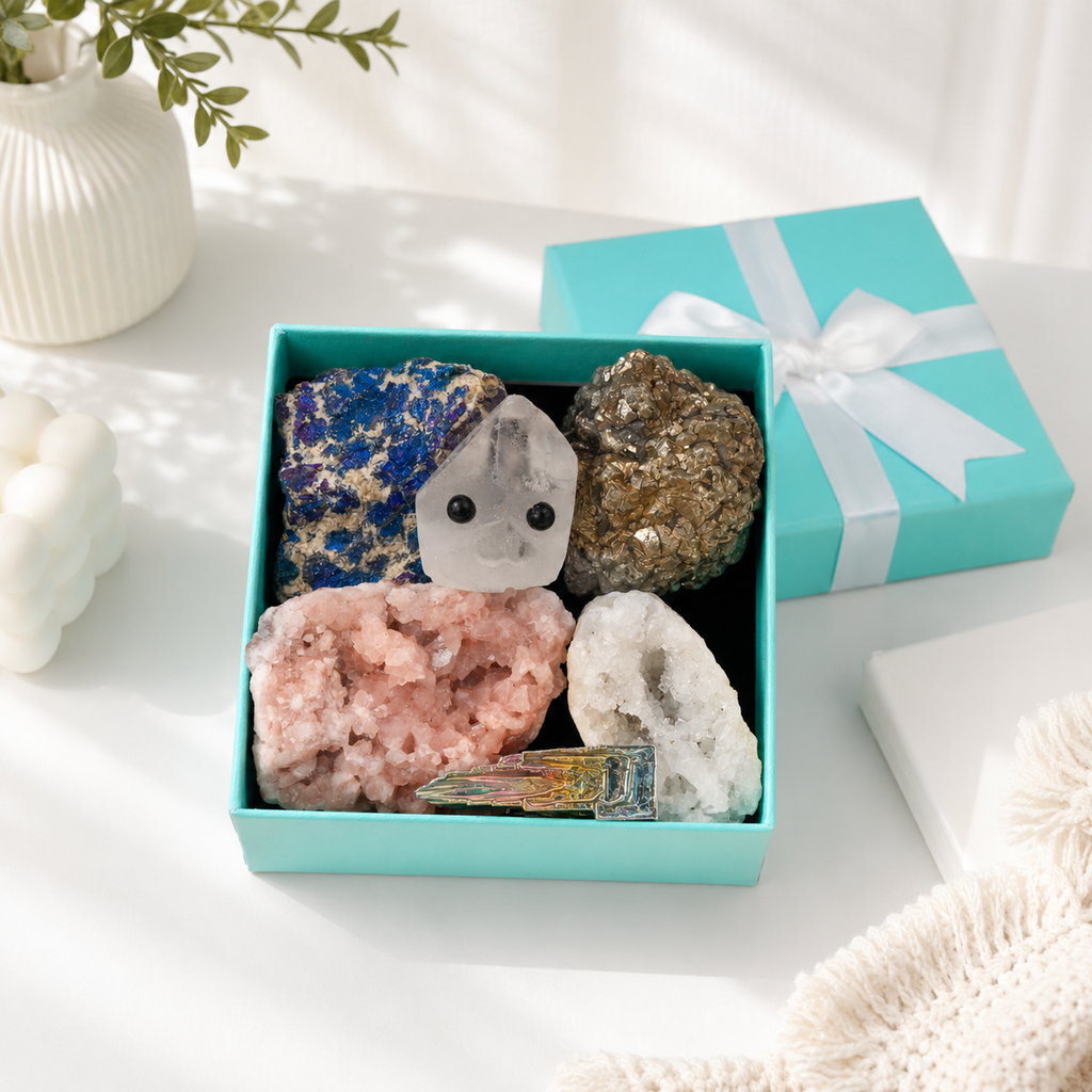Raw Crystal & Geode Mineral Specimen Box