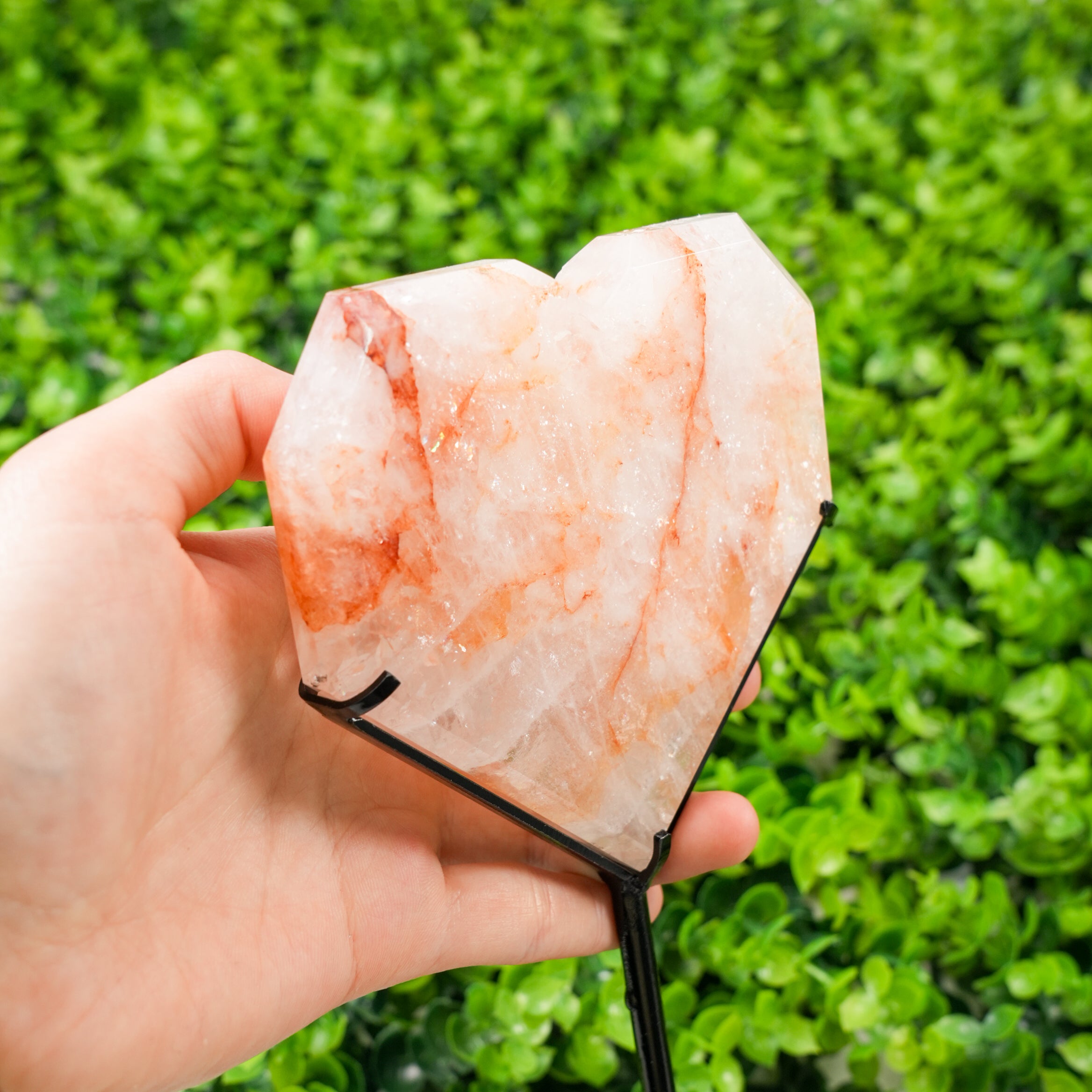 Natural Golden Healer Quartz Heart Spiritual Decor for Abundance & Joy, Unique Healing Stone Set for Meditation & Gift