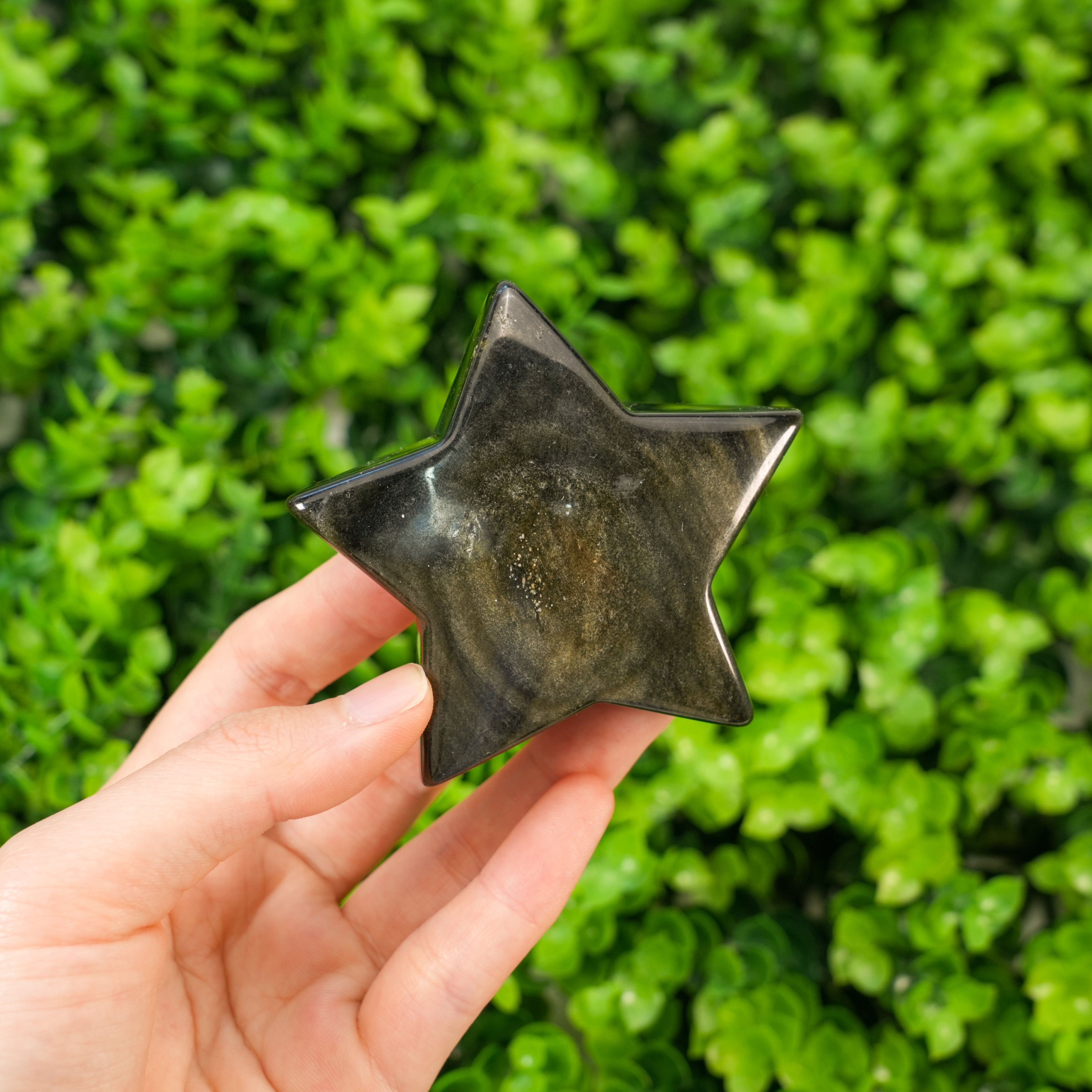 Natural Golden Obsidian Star Stones Polished Manifestation Stones for Wealth, Reiki Healing, and Protection