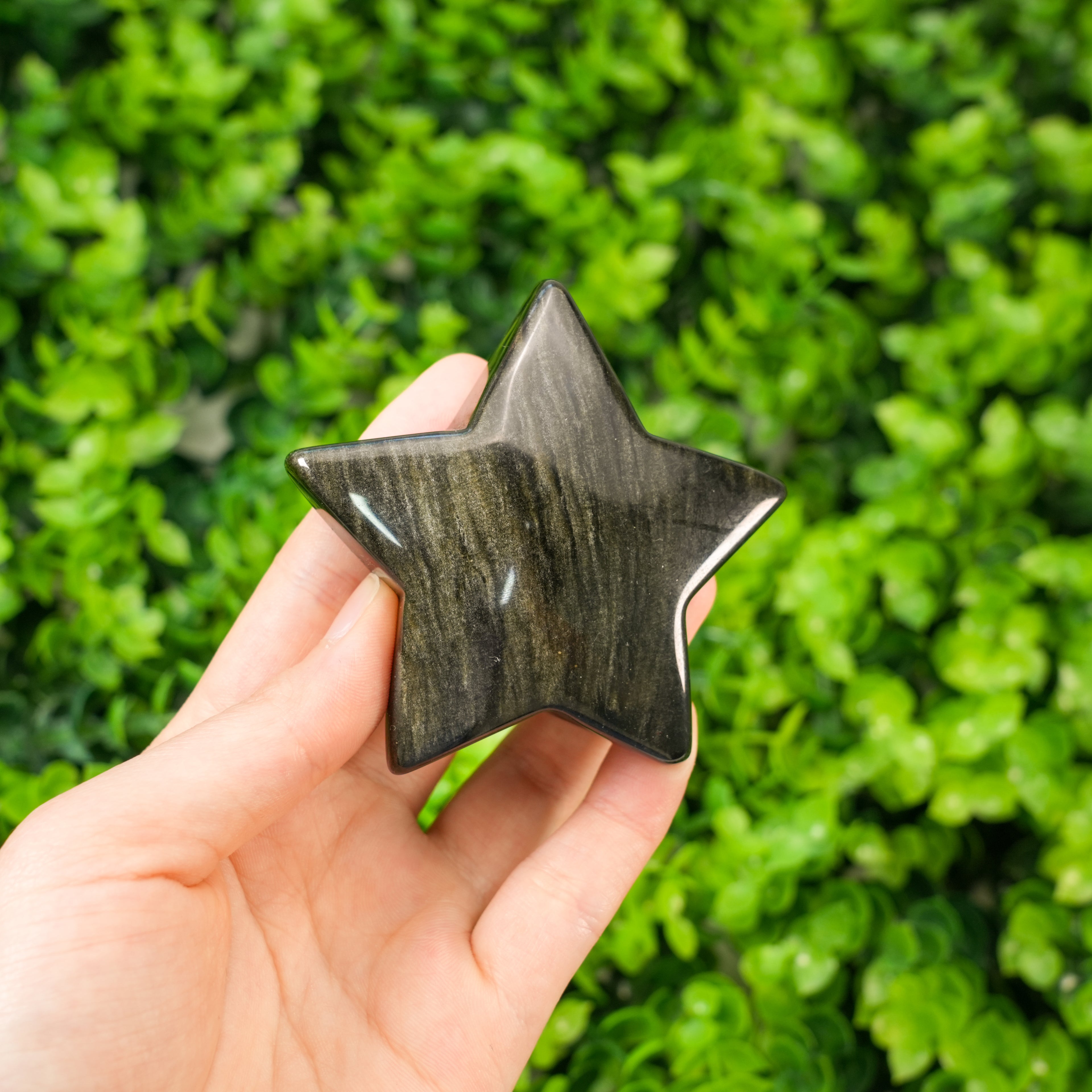 Natural Golden Obsidian Star Stones Polished Manifestation Stones for Wealth, Reiki Healing, and Protection