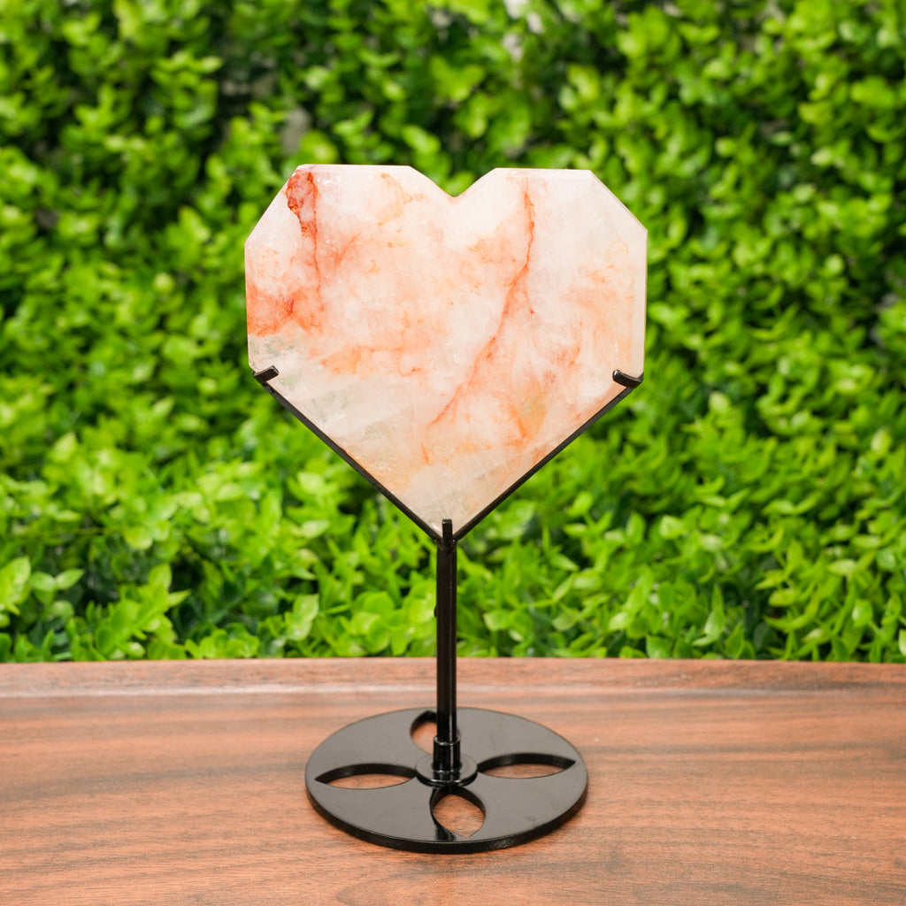 Natural Golden Healer Quartz Heart Spiritual Decor for Abundance & Joy, Unique Healing Stone Set for Meditation & Gift