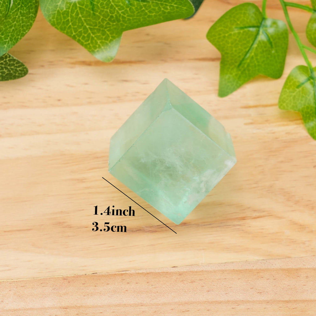 Green Fluorite Cube - 100% Undyed Crystal Decor, Healing Stone for Home & Collection