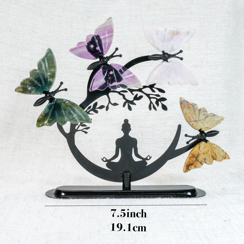 Yoga Butterfly Wings Set – Crystal Butterfly Meditation Tabletop Decor