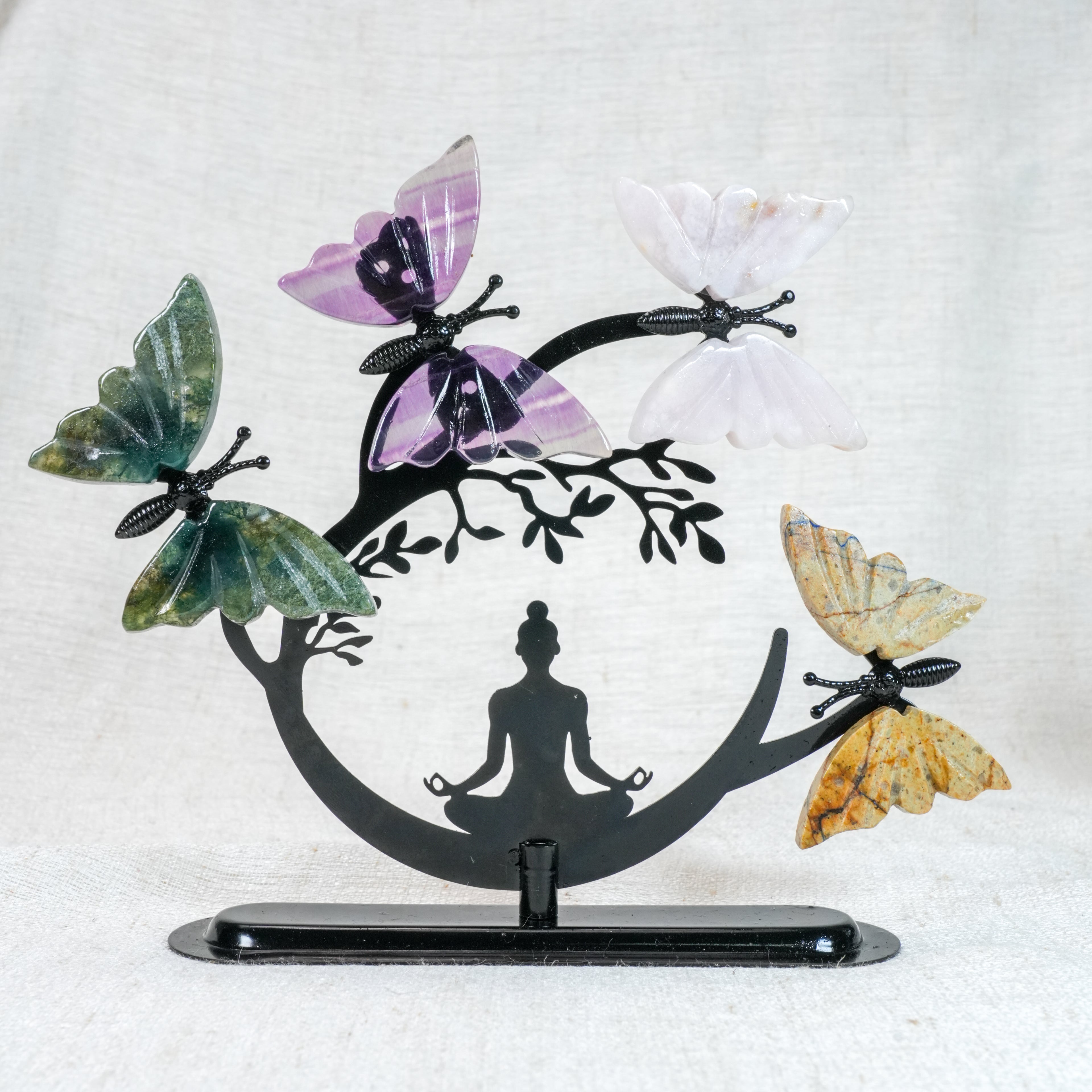 Yoga Butterfly Wings Set – Crystal Butterfly Meditation Tabletop Decor
