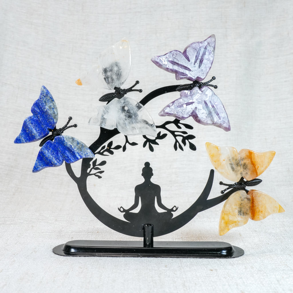 Yoga Butterfly Wings Set – Crystal Butterfly Meditation Tabletop Decor