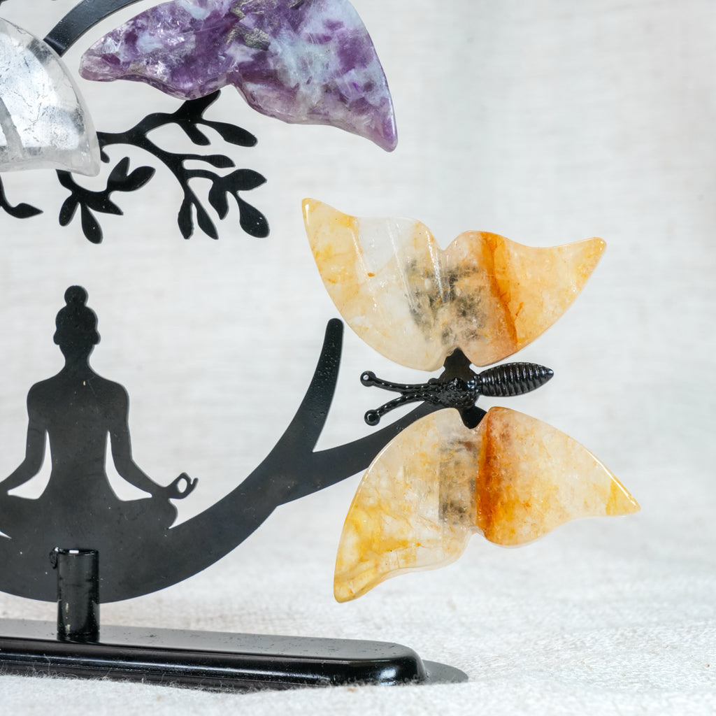 Yoga Butterfly Wings Set – Crystal Butterfly Meditation Tabletop Decor
