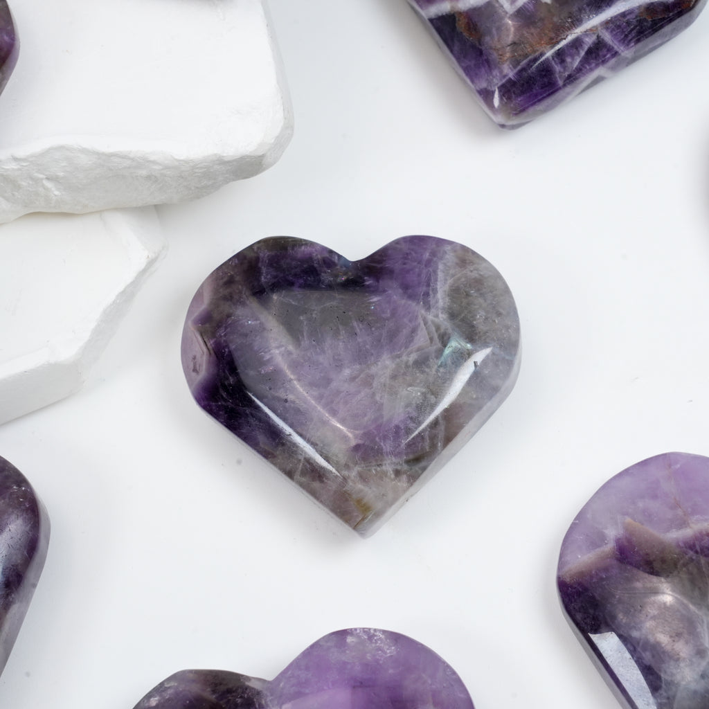 Dream Amethyst Heart Palm Stone