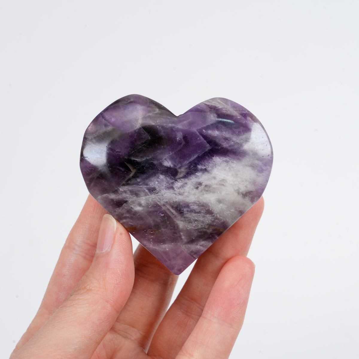 Dream Amethyst Heart Palm Stone