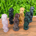 Mixed Crystal Skull Totem Carving Set - Natural Stone Skull Tower for Protection & Spiritual Healing