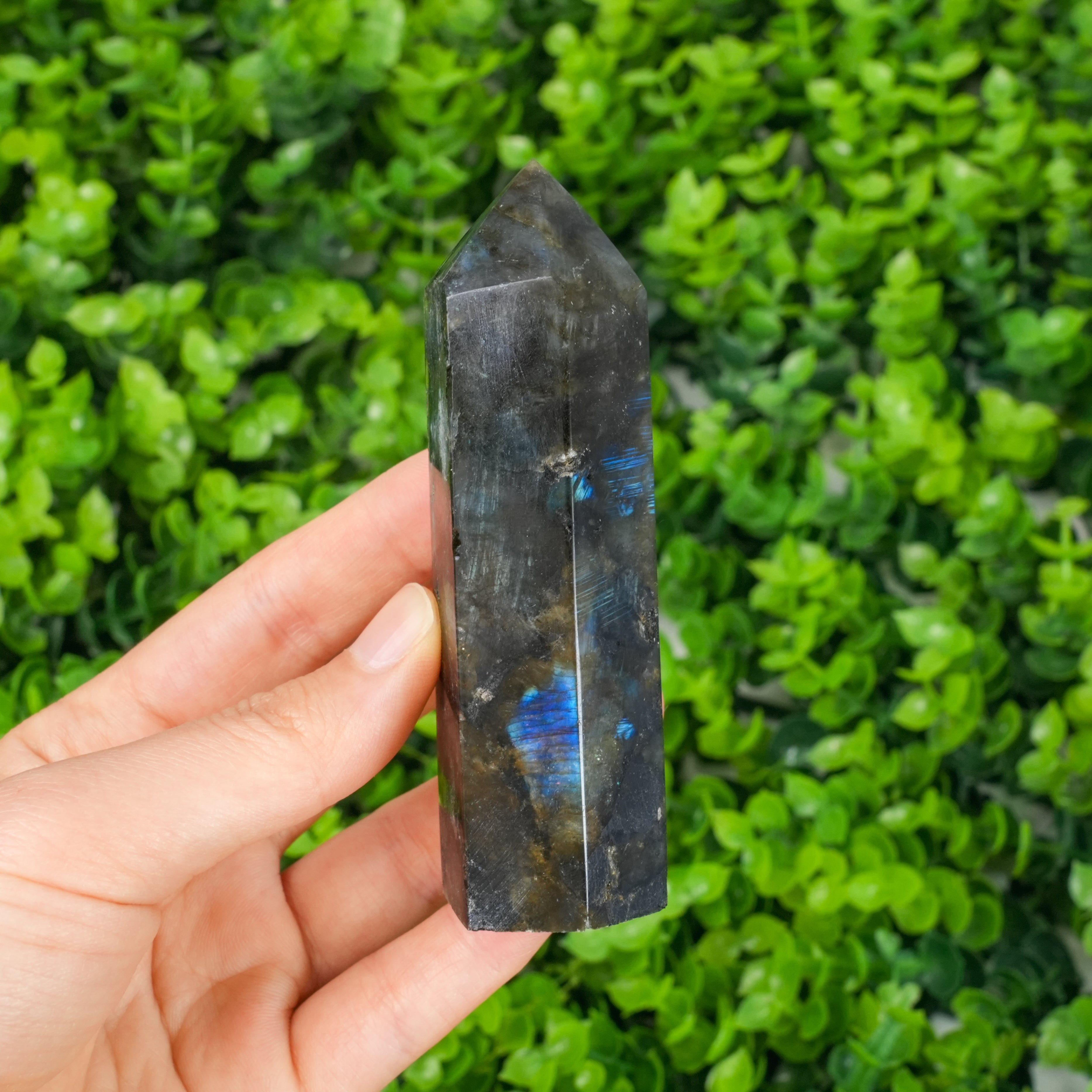 Labradorite Crystal Point Tower | Polished Flash Labradorite Wand for Healing & Protection