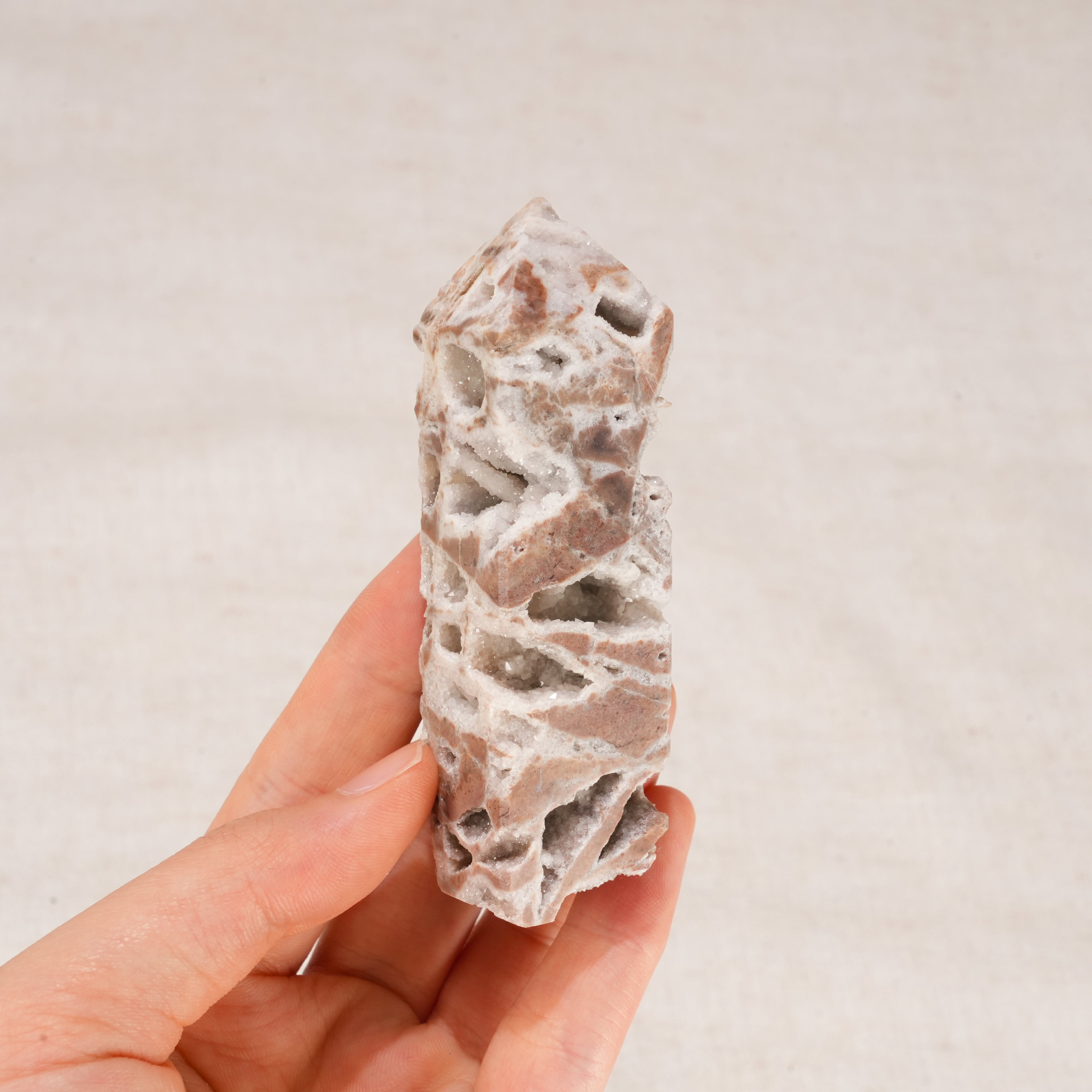 Natural Sphalerite Druzy Obelisk Tower | Raw Crystal Druzy Point Wand for Home Decor & Crystal Healing