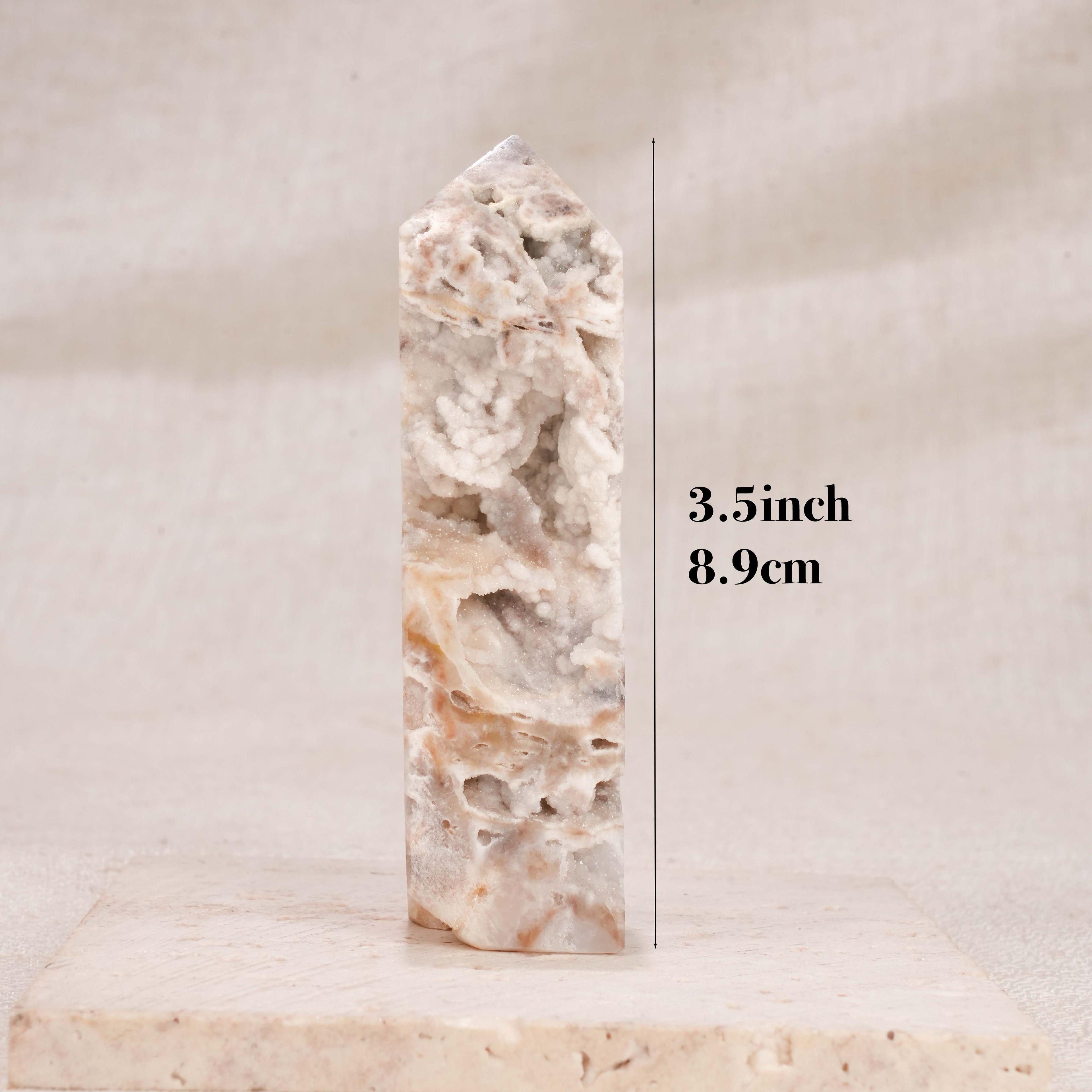Natural Sphalerite Druzy Obelisk Tower | Raw Crystal Druzy Point Wand for Home Decor & Crystal Healing
