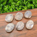 Natural Blue Moonstone Palm Stone, Polished Crystal Worry Stone for Stress Relief