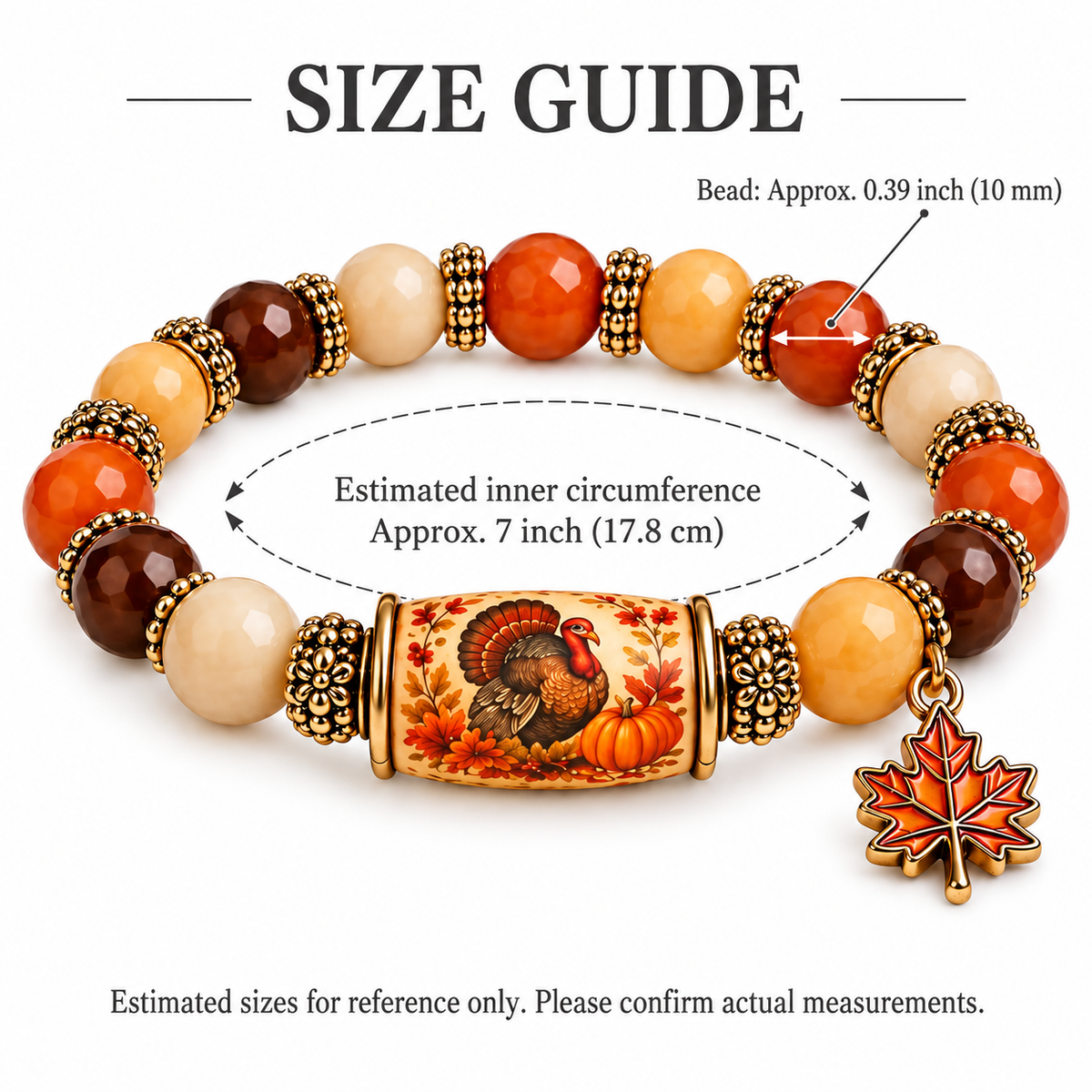 Thanksgiving Fall Beaded Bracelet