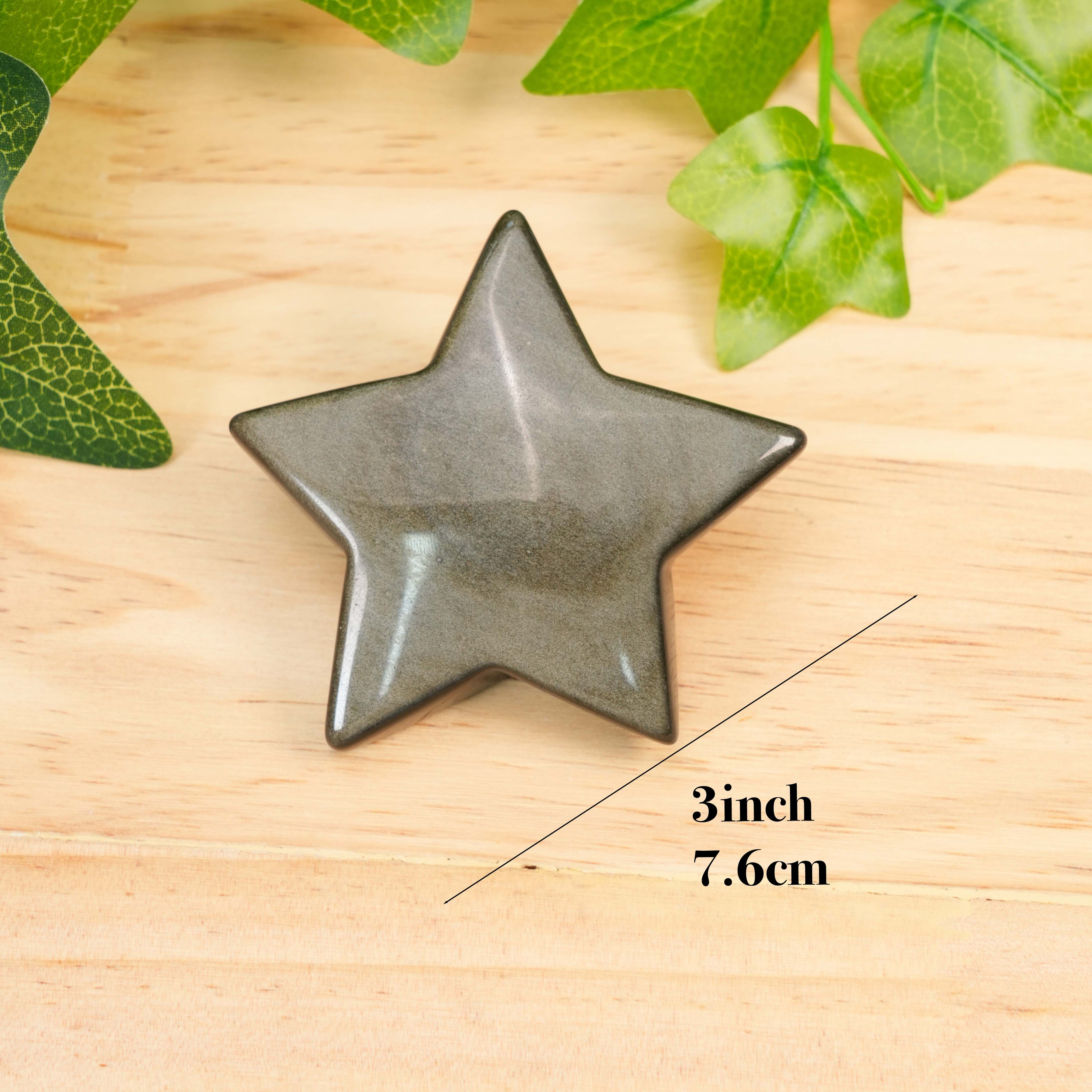 Natural Golden Obsidian Star Stones Polished Manifestation Stones for Wealth, Reiki Healing, and Protection