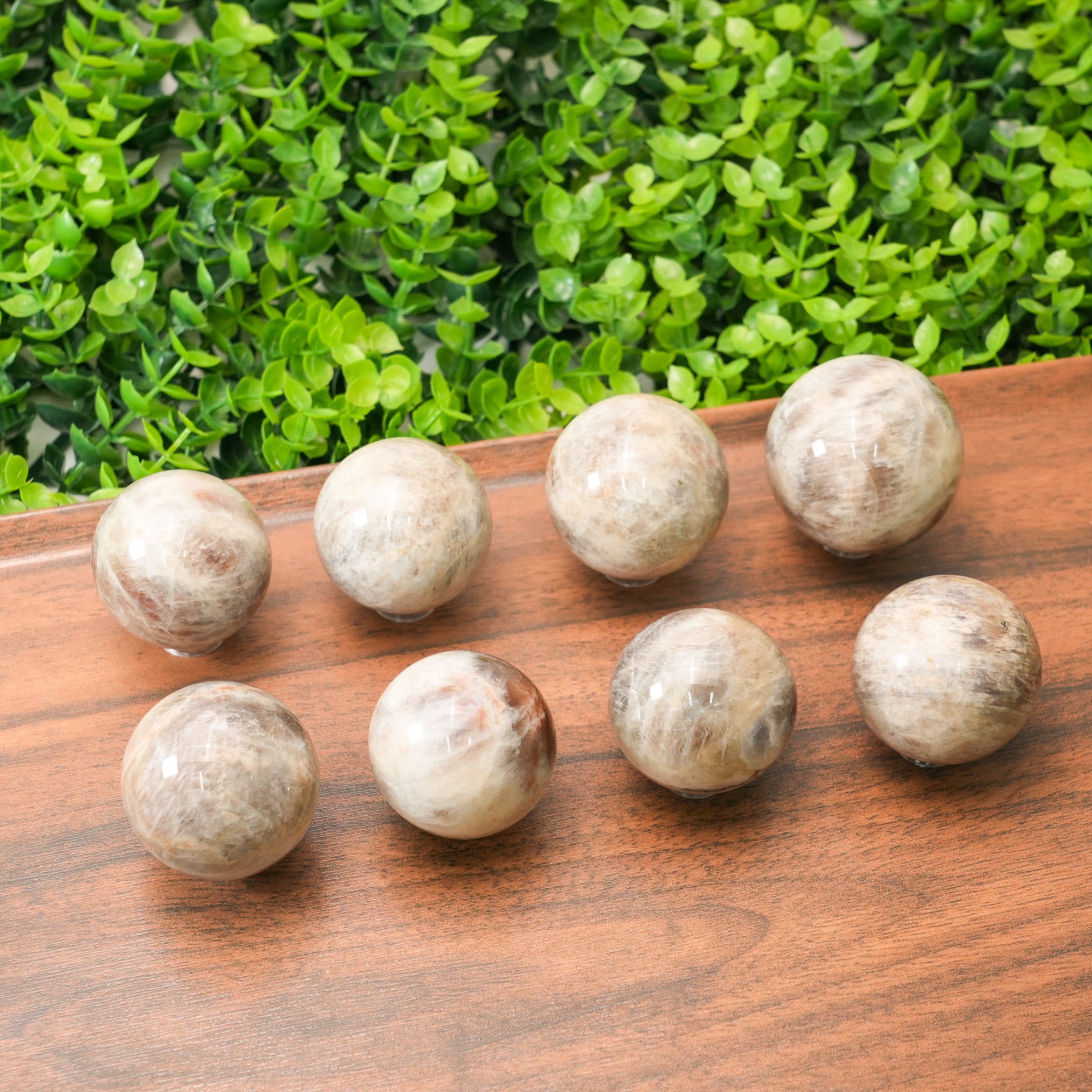 Orange Moonstone Mini Sphere | Tiny Healing Crystal, Portable Pocket Stone & Home Decor