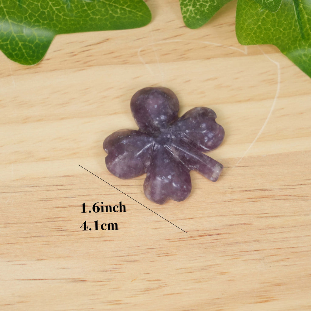 Crystal Clover Shamrock - Natural Hand-Carved Stone for Luck & Positive Energy