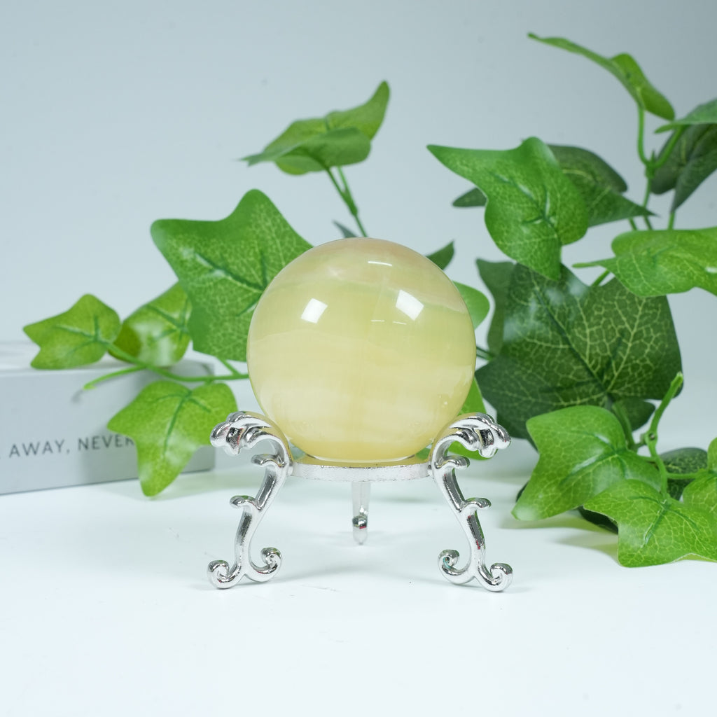 Fluorite Crystal Sphere,  Polished Sphere for Meditation & Home Decor