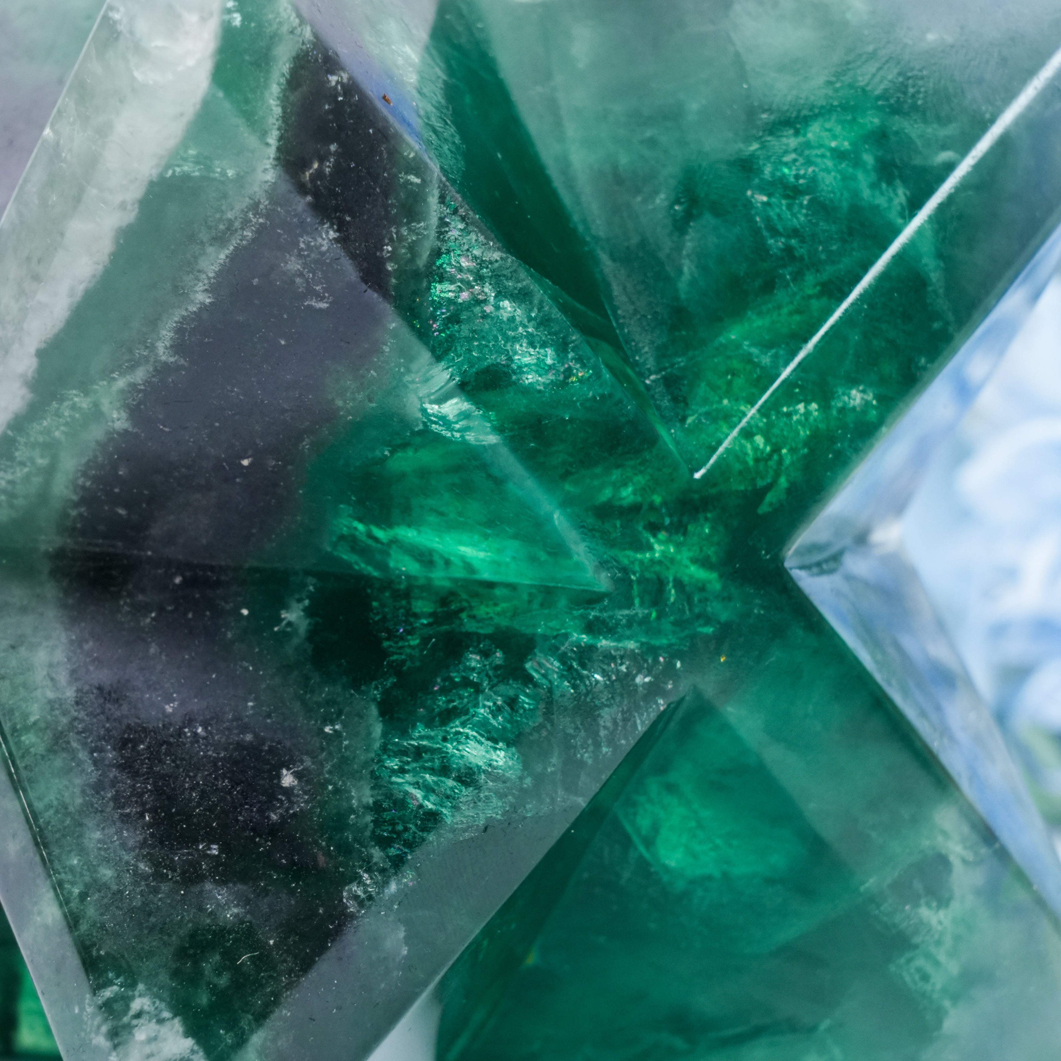 Natural Green Fluorite Merkaba Star Carving | Crystal Merkaba for Meditation, Energy Work & Spiritual Balance