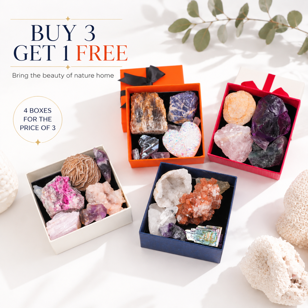 Raw Crystal & Geode Mineral Specimen Box