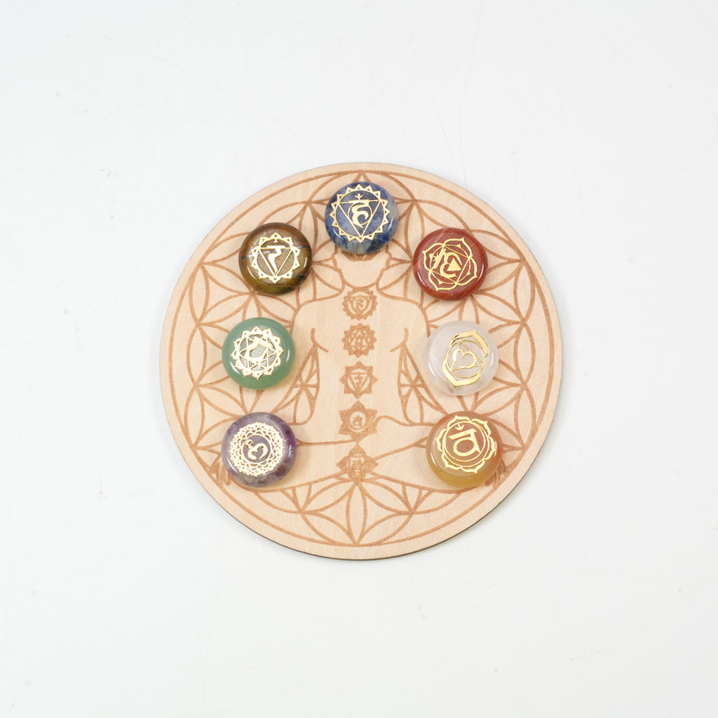 7 Pieces Natural Chakra Healing Crystal Set - Mixed Round & Heart-Shaped Stones for Yoga, Meditation & Reiki - Polished Energy Stones for Mindfulness, Spiritual Balancing & Gift Collection
