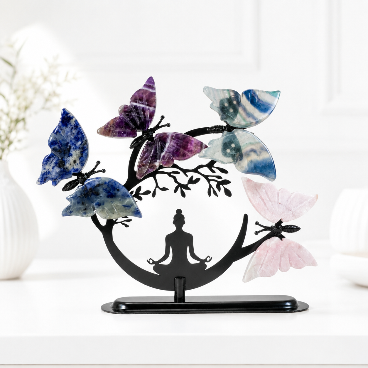 Yoga Butterfly Wings Set – Crystal Butterfly Meditation Tabletop Decor