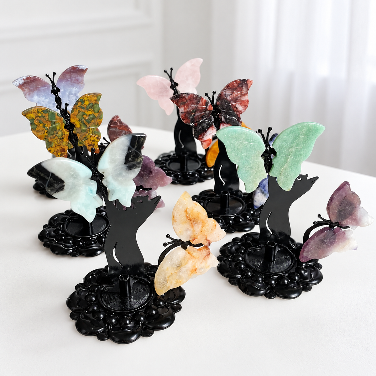Butterfly Carving with Cat Base