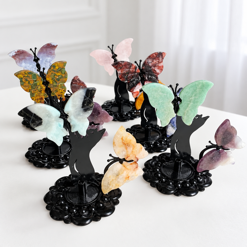Butterfly Carving with Cat Base