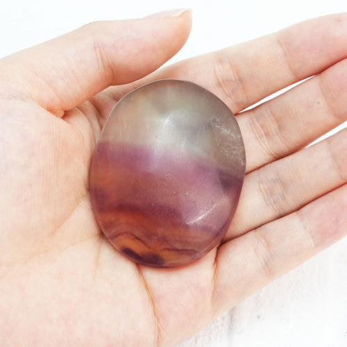 Handheld Candy Fluorite Palmstone with Vivid Colors
