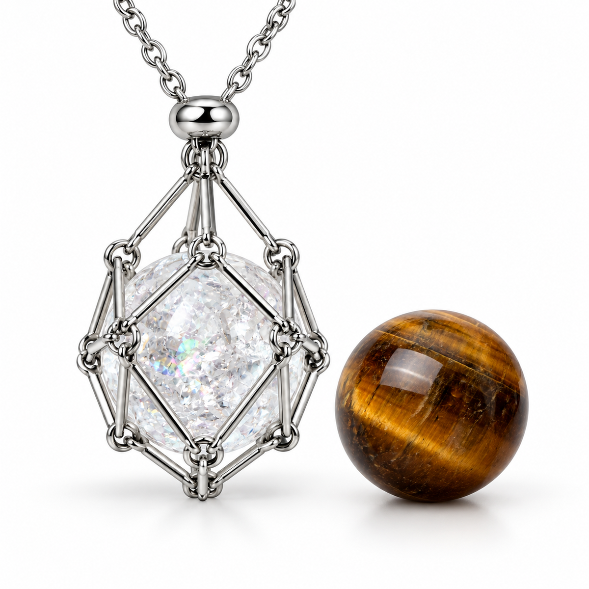 Adjustable Crystal Cage Necklace