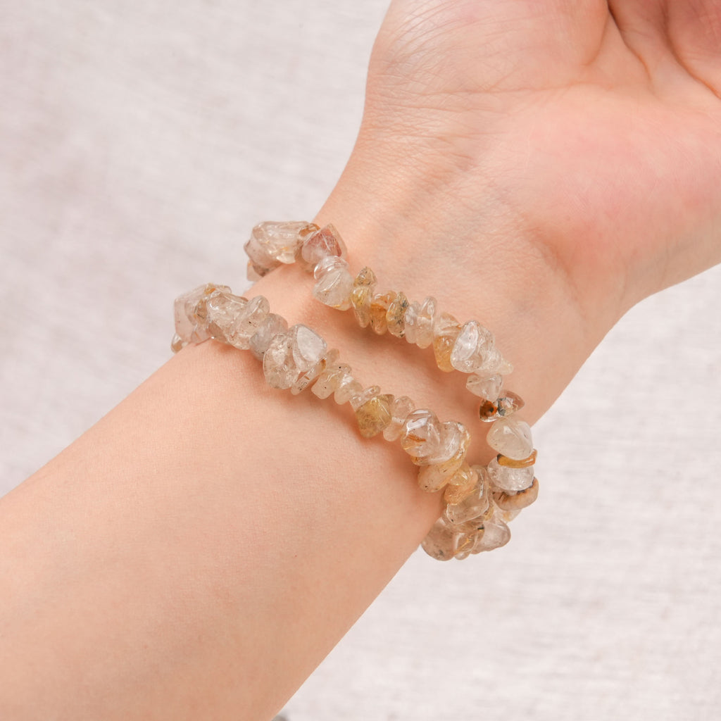Golden Rutile Quartz Chip Bracelet