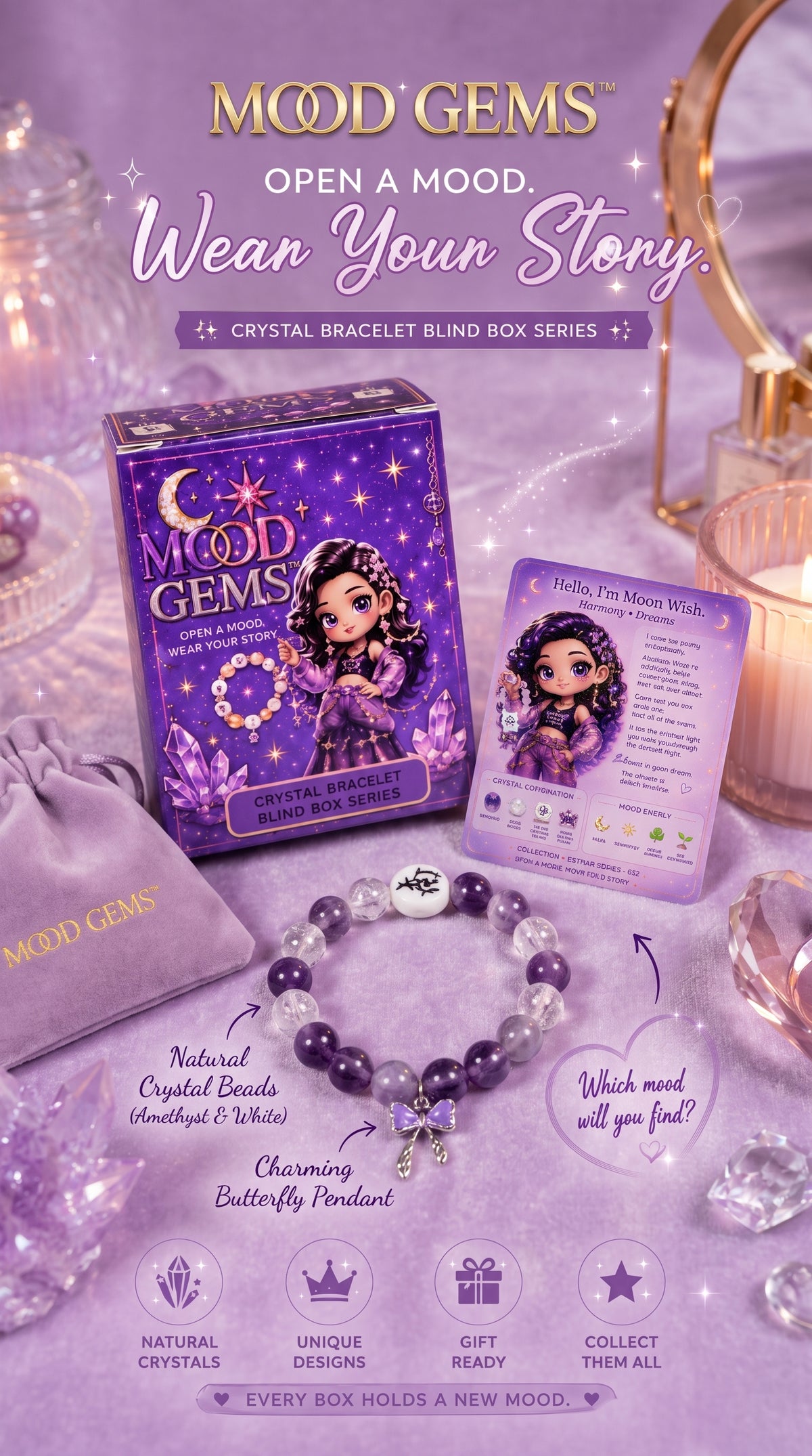 LIMITED TIME BOGO FREE ：Crystal Bracelet Blind Box
