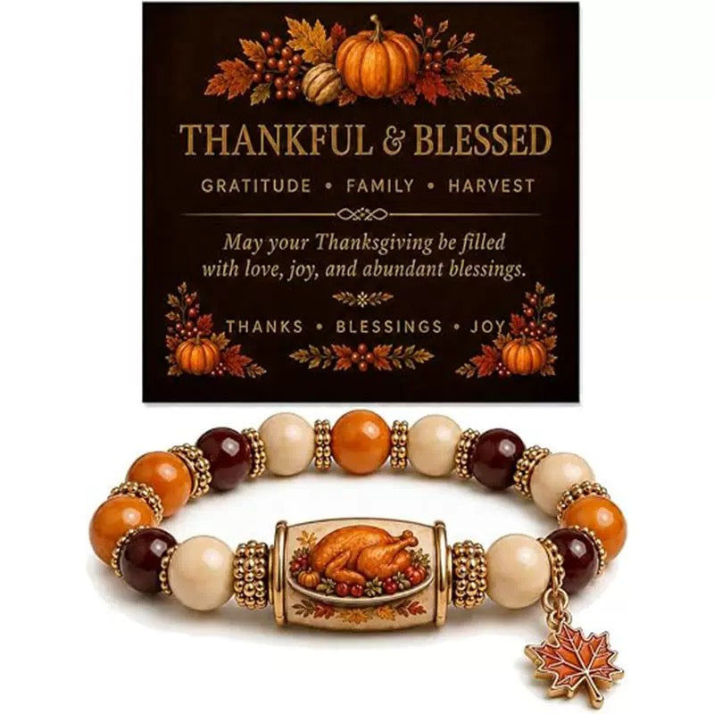 Thanksgiving Fall Beaded Bracelet
