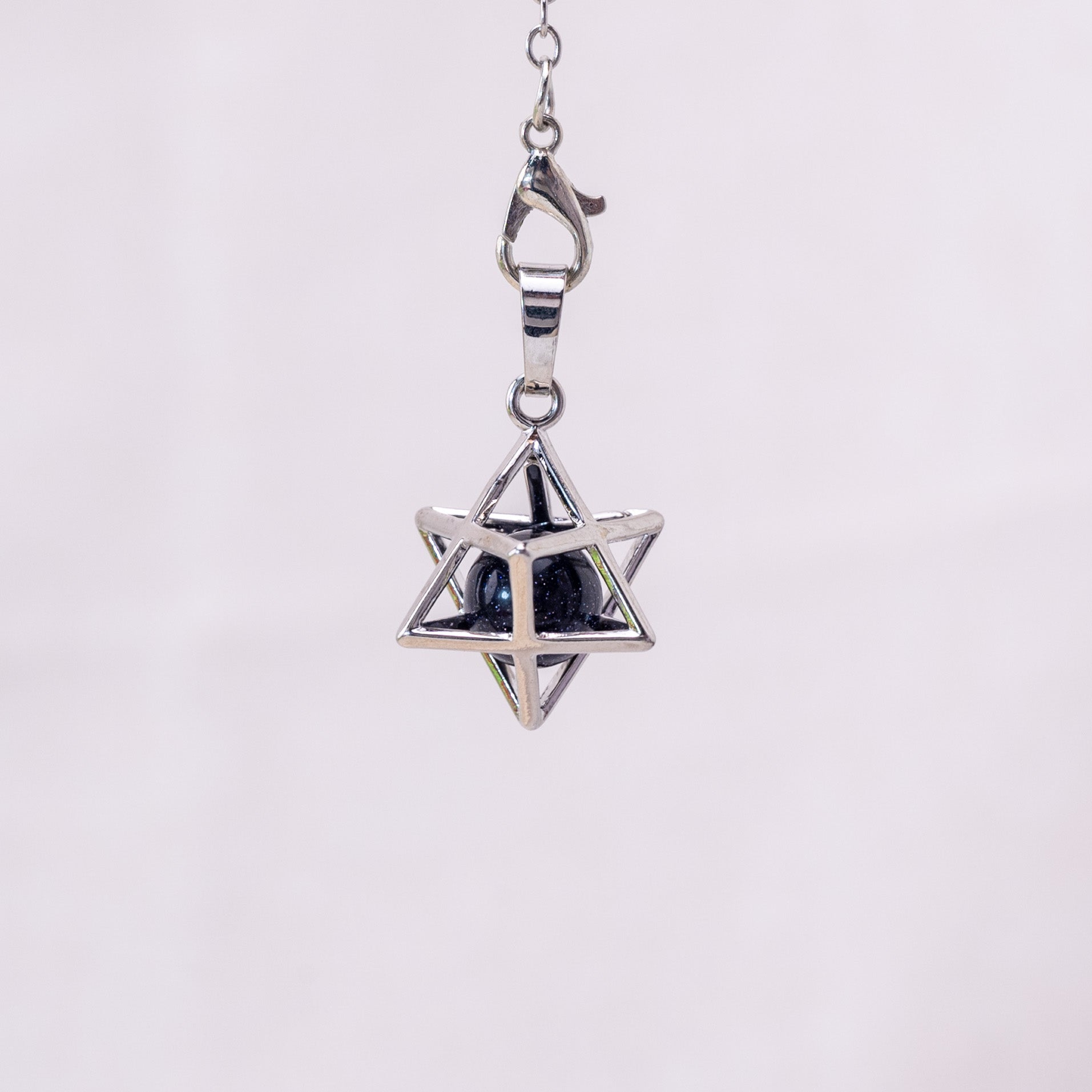 Close-up of Blue Sand Stone Merkaba for meditation