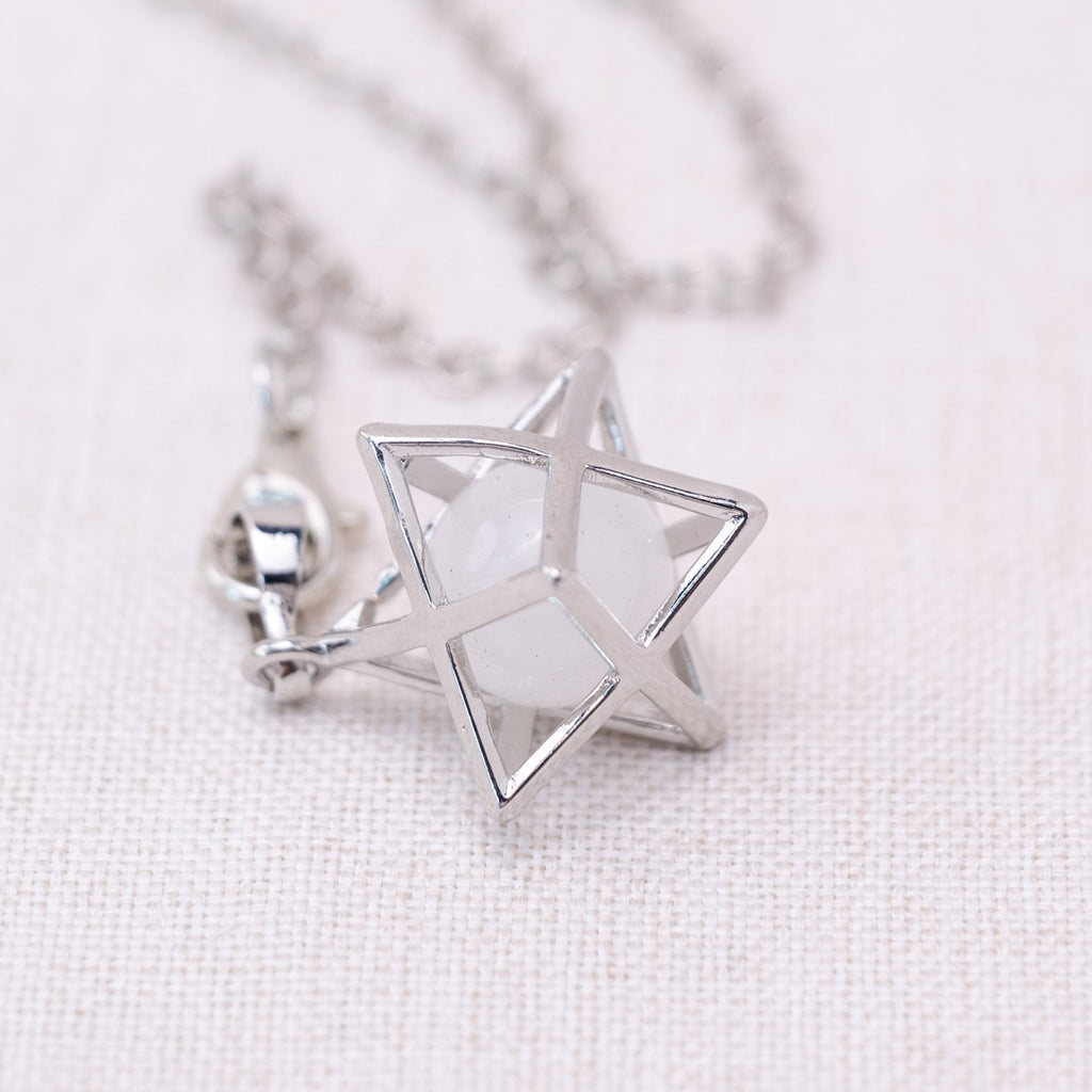 Clear Quartz Merkaba Pendulum for clarity