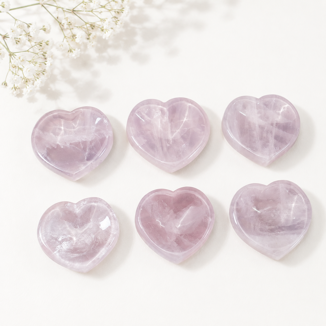 Rose Quartz Heart Bowl | Polished Crystal Bowl for Love, Altar Decor & Crystal Storage