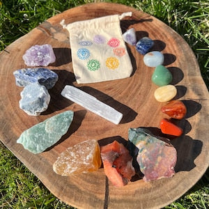 15Pcs Rough & Tumbled Crystal Set