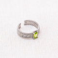 Stunning Peridot Cube Ring, symbolizing prosperity.