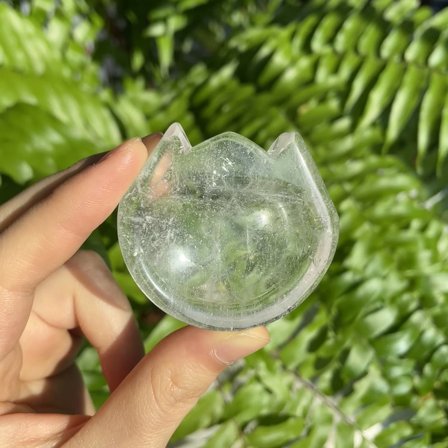 Clear Quartz Cat Bowl