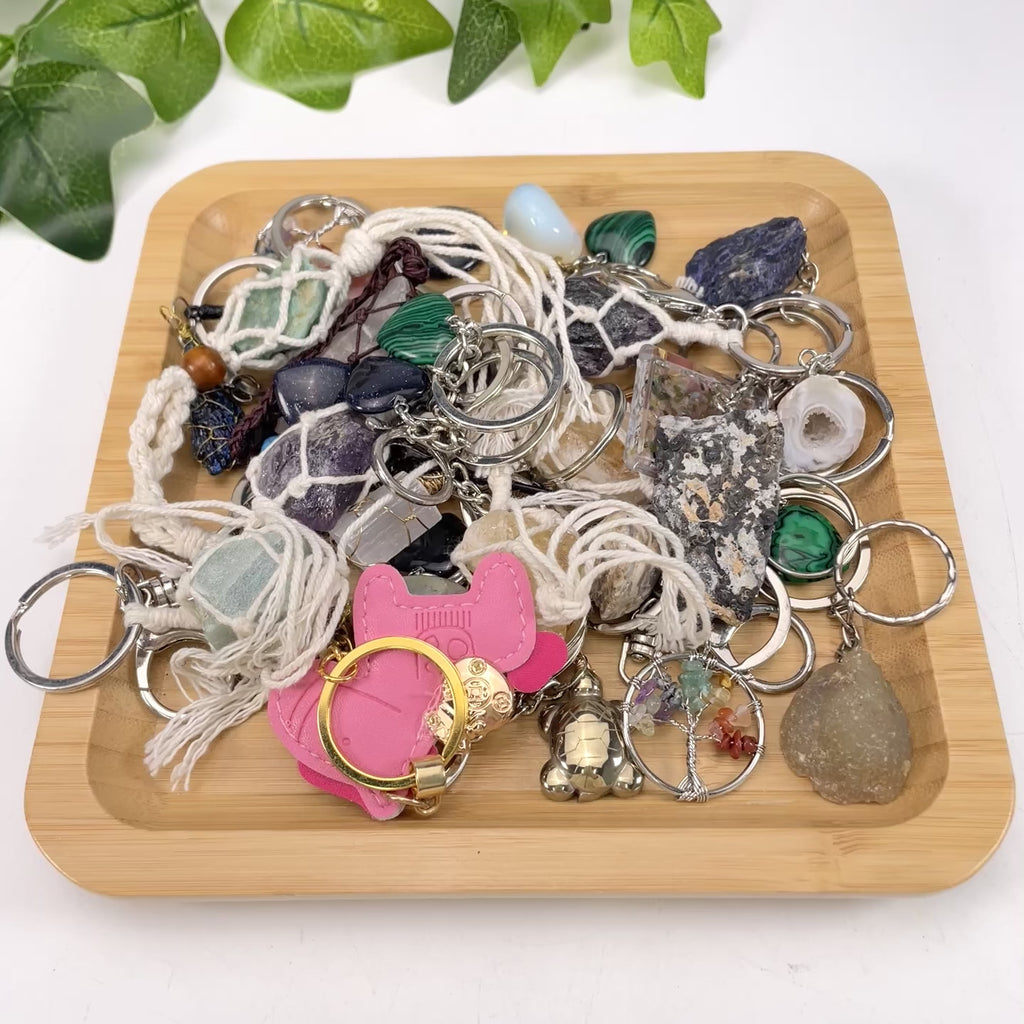 Assorted Crystal Keychains | Mixed Natural Gemstone Keychains, Random Styles