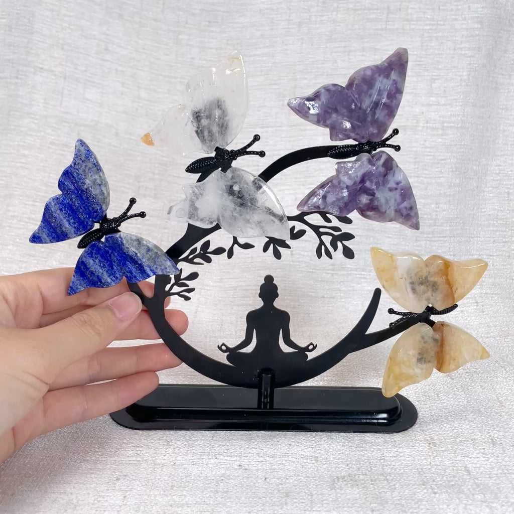 Yoga Butterfly Wings Set – Crystal Butterfly Meditation Tabletop Decor