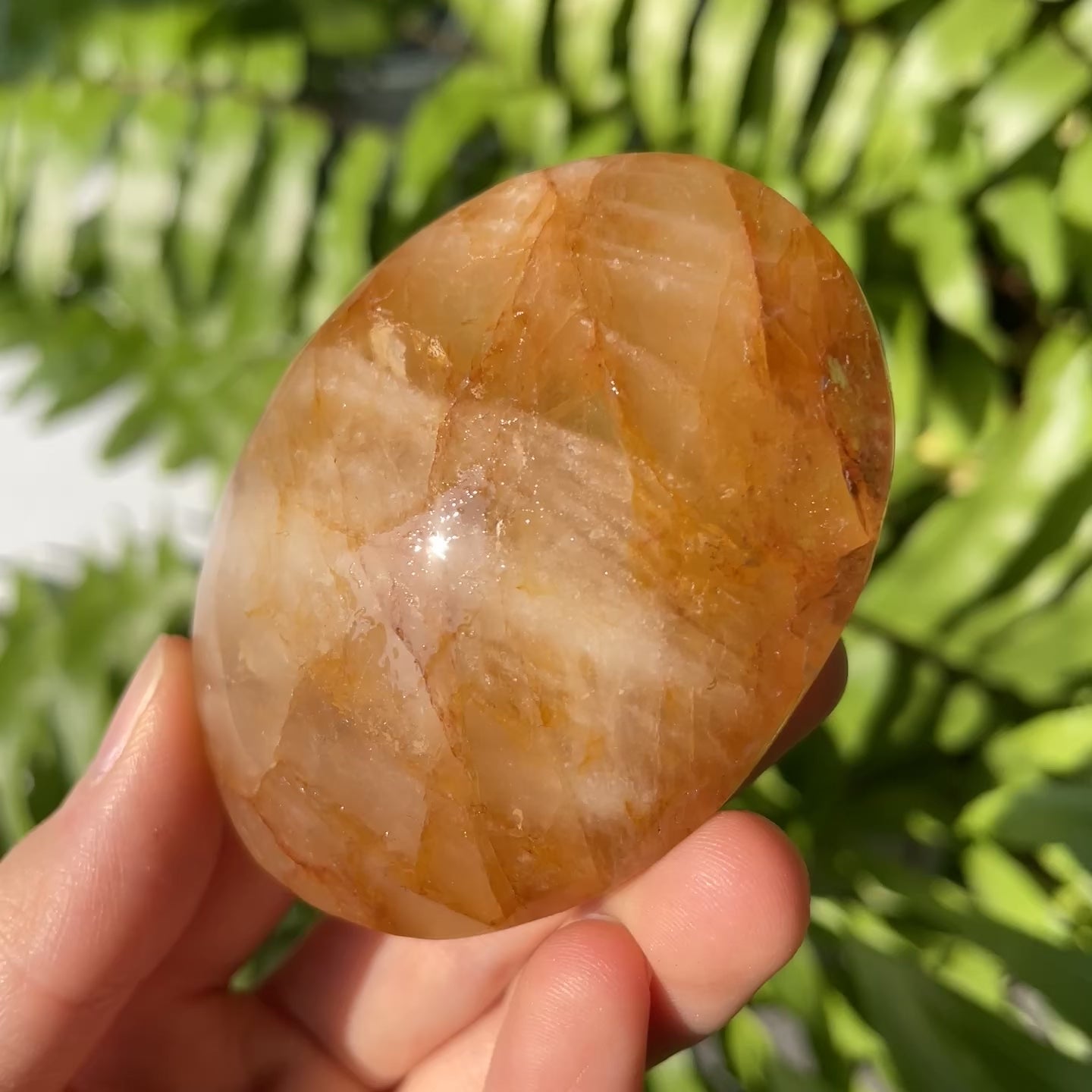 Yellow Fire Quartz Palmstone
