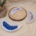 Selenite Moon Charging Bowl for crystals